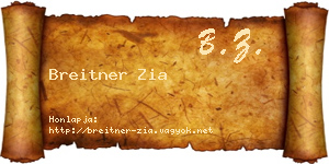 Breitner Zia névjegykártya